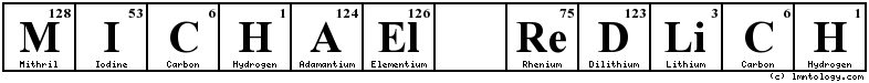 Michael Redlich Periodic Table Logo